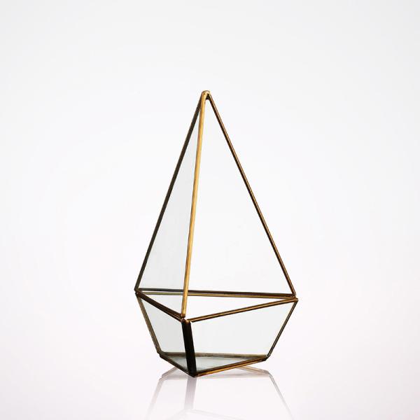 Buy cheap Handmade Glass Homeware Irregular Diamond Shaped Desktop Glass Terrarium Planter from wholesalers
