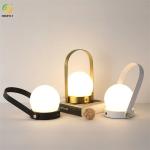 Led Iron And Glass White / Gold / Black Bedside Table Lamp For Bedroom