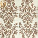 A4 Pattern Embroidered Beaded Dress Lace Fabric With Pearls Decoration