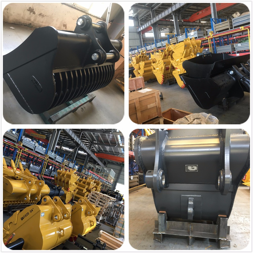 Q355B Excavator Skeleton Bucket Yellow Black Sieve Excavator Crusher Bucket