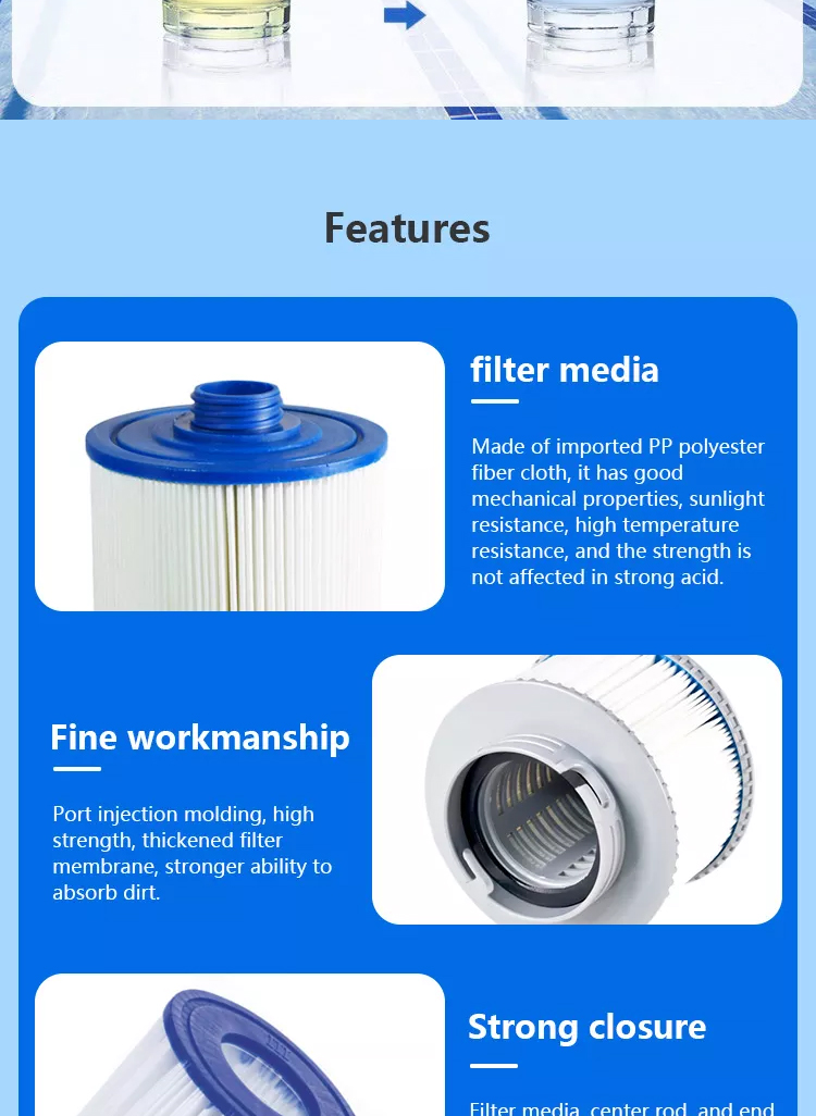 Acrylic 20 Inch Swimming Pool Filter Cartridges for Above Ground Pools Easy Install
