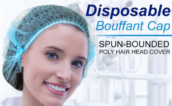 Disposable Nonwoven PP Clip Strip Bouffant Mob Doctor Nurse Cap for Medical