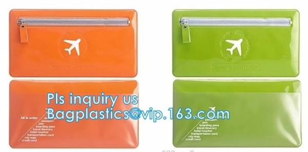 grip slider bags, Stand Up Cosmetic Pouch with Slider Zipper Closure, PVC HEAT