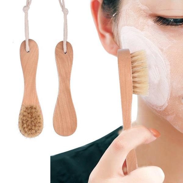 Buy cheap Kolinsky Hair Natural Boar Bristle SPA Facial Brush Organic Bamboo Massage Bath Brush from wholesalers