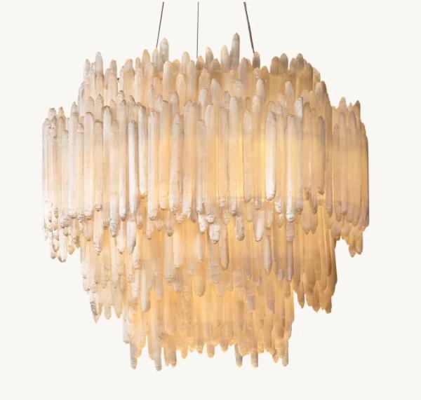 Buy cheap White Crystal Brass Chandelier Dimmable Selenite Chandelier Luxury For Living Room from wholesalers
