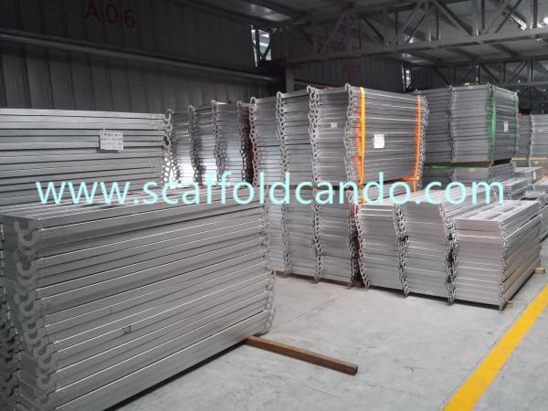 Buy cheap Good bearing strength Q235 galvanized scaffolding steel plank with 43.5 hooks catwalk 480*1829mm, 500*1829mmL for sale from wholesalers