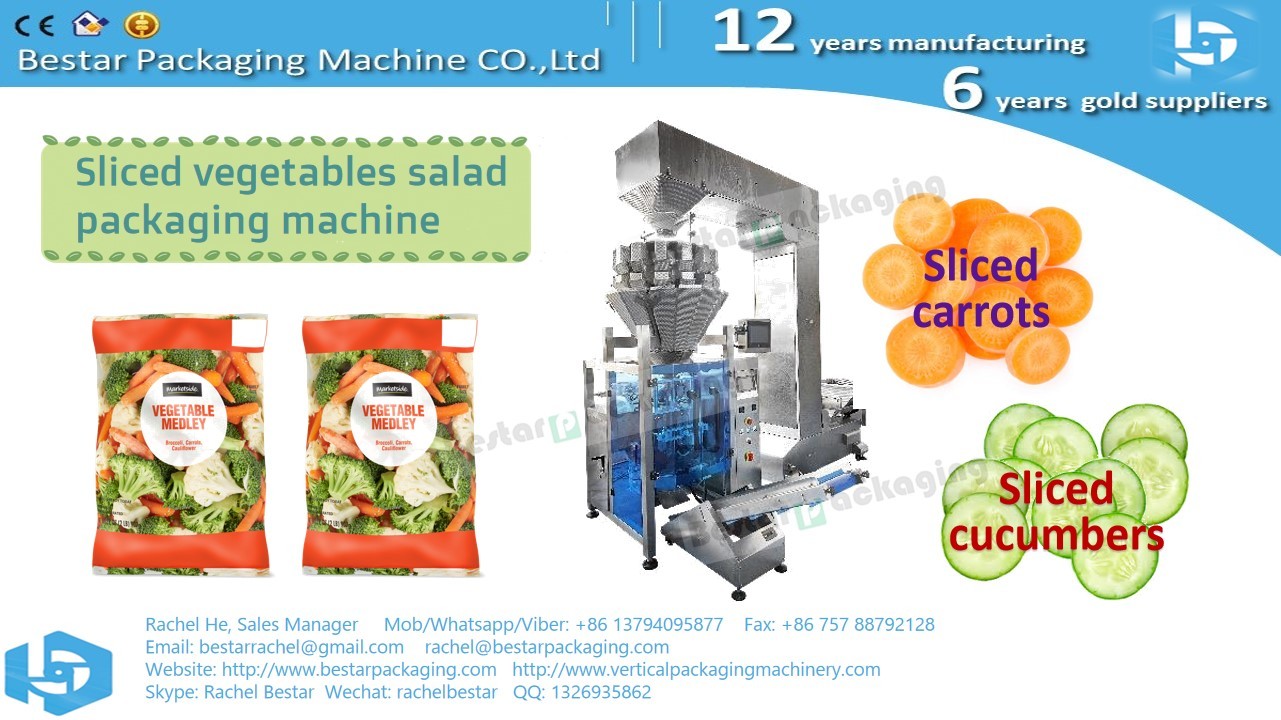 Automatic weighing packing machine for sliced eggplant salad 1-3kg pouch