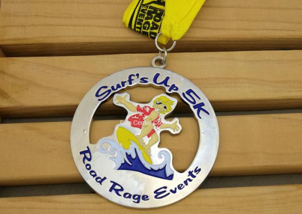 Buy cheap CMYK Printing Brass Air Force Ribbon Medals , Custom Football Medals from wholesalers
