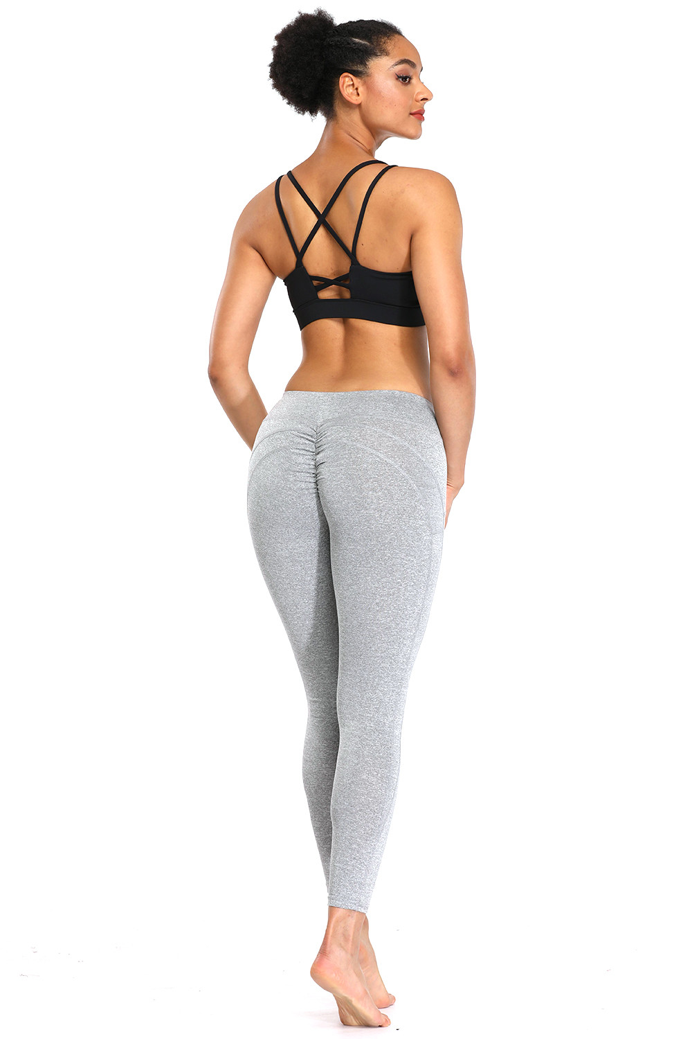 Senda Spandex Polyester Light Grey High Waisted Yoga Pants XL Plus Size