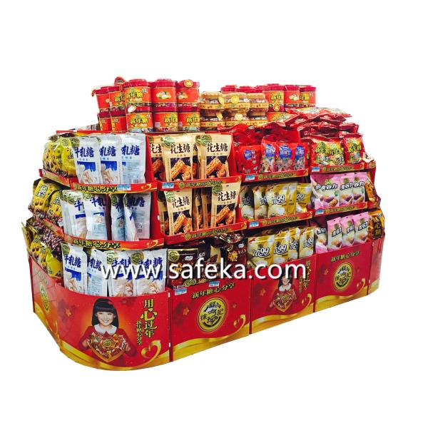 Buy cheap Walmart Corrugated Retail Floor Displays,Supermarket Happy New Year Gift Sets Displays from wholesalers