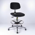 Aluminium Base Polyurethane Industrial Work Chairs ESD Black For High Workbench