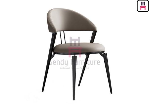 Buy cheap Open Back Carbon Steel Frame Leather Upholstered Dining Chair For Restaurant from wholesalers