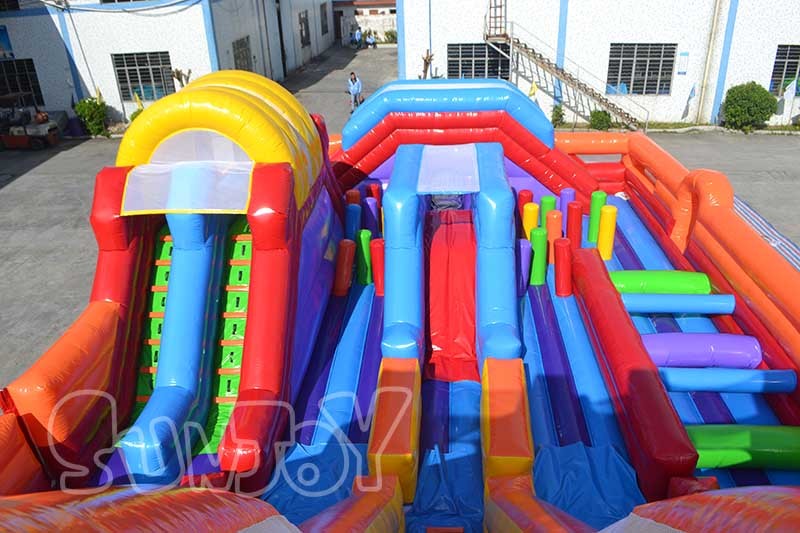 20M Giant Slides Fun City Obstacle Course Bouncer Inflatable Bouncy Castle Jump Inflatable