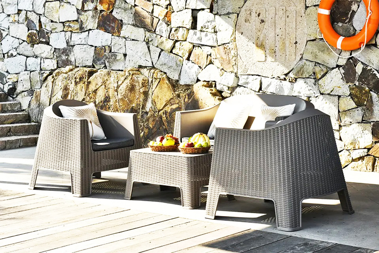 Outdoor Garden Chair Plastic Stackable Coffee Dining Arm Chair Villa Patio Armchair