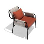 FLETCHER Fiberglass Lounge Chair With Matte Black Steel Frame Fabric Snap