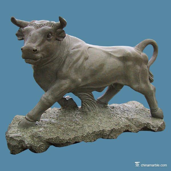 Buy cheap Modern Marble Stone Carving Sculpture Bull Statue For Garden Decoration from wholesalers