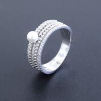 Buy cheap Customized Freshwater Pearl Ring Three Circles Design For Women product