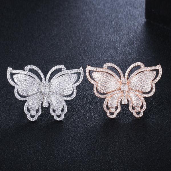 Buy cheap Fashion Colorful Butterfly CZ Gold Ring For Women Girls Fashion Engagement Wedding CZ Crystal Finger Ring Party Jewelry from wholesalers