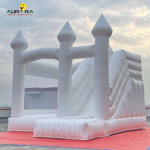 Buy cheap Customized Inflatable Bouncy Castle With Slide Wedding White Bounce House from wholesalers