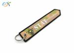 Fashionable Embroidered Woven Keychain With Metal Ring For Motorcycle