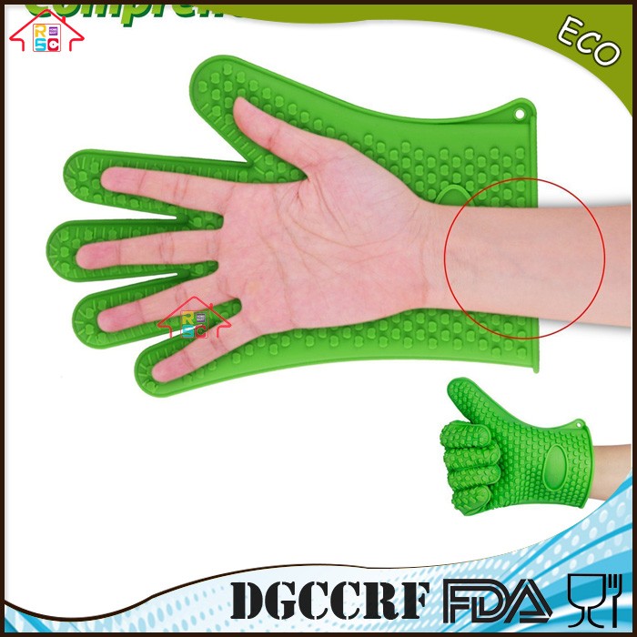 Amazon silicone cooking gloves BPA free Silicone glove Heat Resistant bbq grill glove