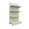Buy cheap Wholesale custom color size double 4 layers steel racks for retail store supermarket shelves from wholesalers