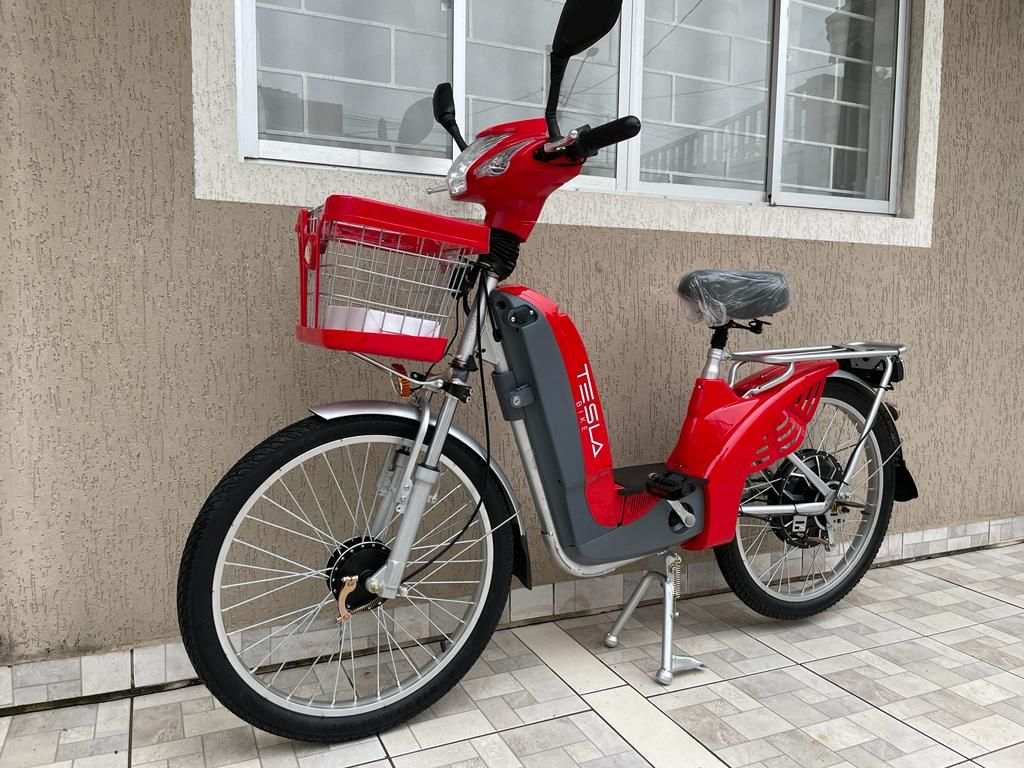 48V 350W Rear Hub Electric Bicycle 24 Inch Single Speed E Bike With LCD Display