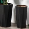 Buy cheap Minimalism tall gardening black planter outdoor garden home balcony decor ceramic flower plant pot from wholesalers