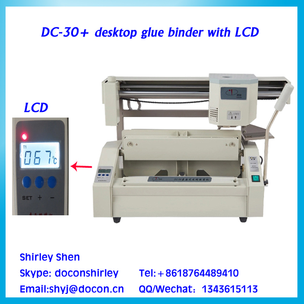 A4 desktop glue binding machine DC-30+ perfect binder machine with LCD