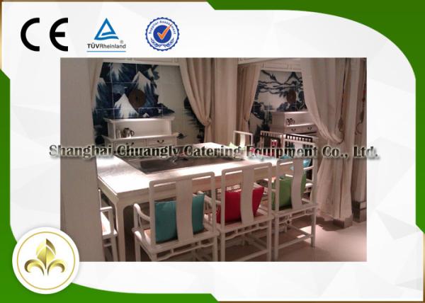 Buy cheap Outdoor / Indoor Teppanyaki Grill Plate Table Eight Seats Built In Electrostatic Fume Purifier from wholesalers