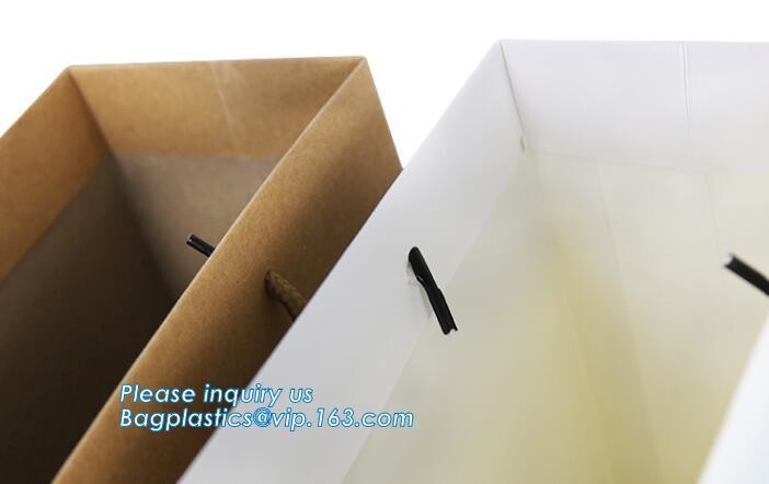 tea brown paper bag with logo print eco friendly With Ribbon Handles wine packaging offset bags,Decorative Paper Bags wi