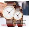 Buy cheap wholesale Couple watch Pu watch Round dial alloy case quartz watch fashion watch concise style dark brown pu strap from wholesalers