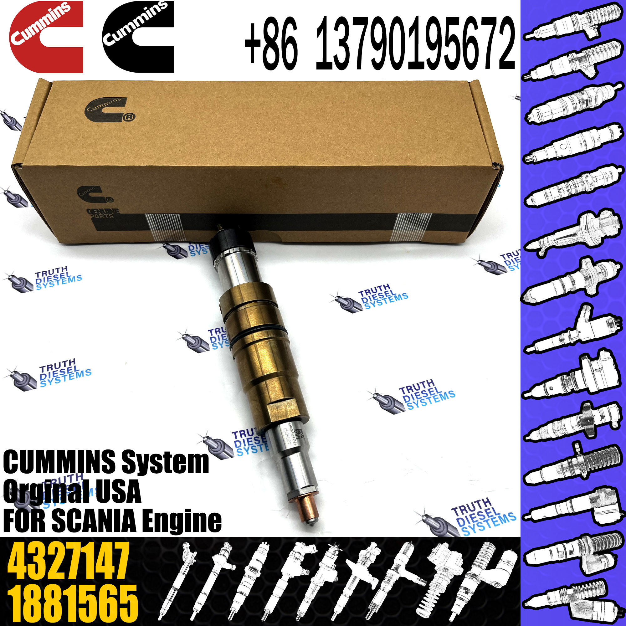 Diesel common rail injector 2894920 2897518 4327147 fuel injector assembly