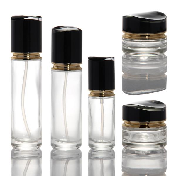 Buy cheap Luxury 100ml 120ml 200ml Glass Lotion Bottles Cosmetic Perfume Oil Cream Lotion Transparent Thick Wall from wholesalers