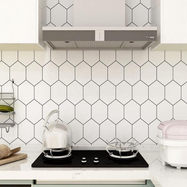 Kitchen Wallpapers Mosaic Paper Removable Wallpaper Peel and Stick Matt