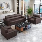 Office Reception Room Furniture Set Chinese Style Sofa and Napa Leather Coffee