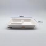Square Lunch Biodegradable Sugarcane Bagasse Plates 3 Compartment