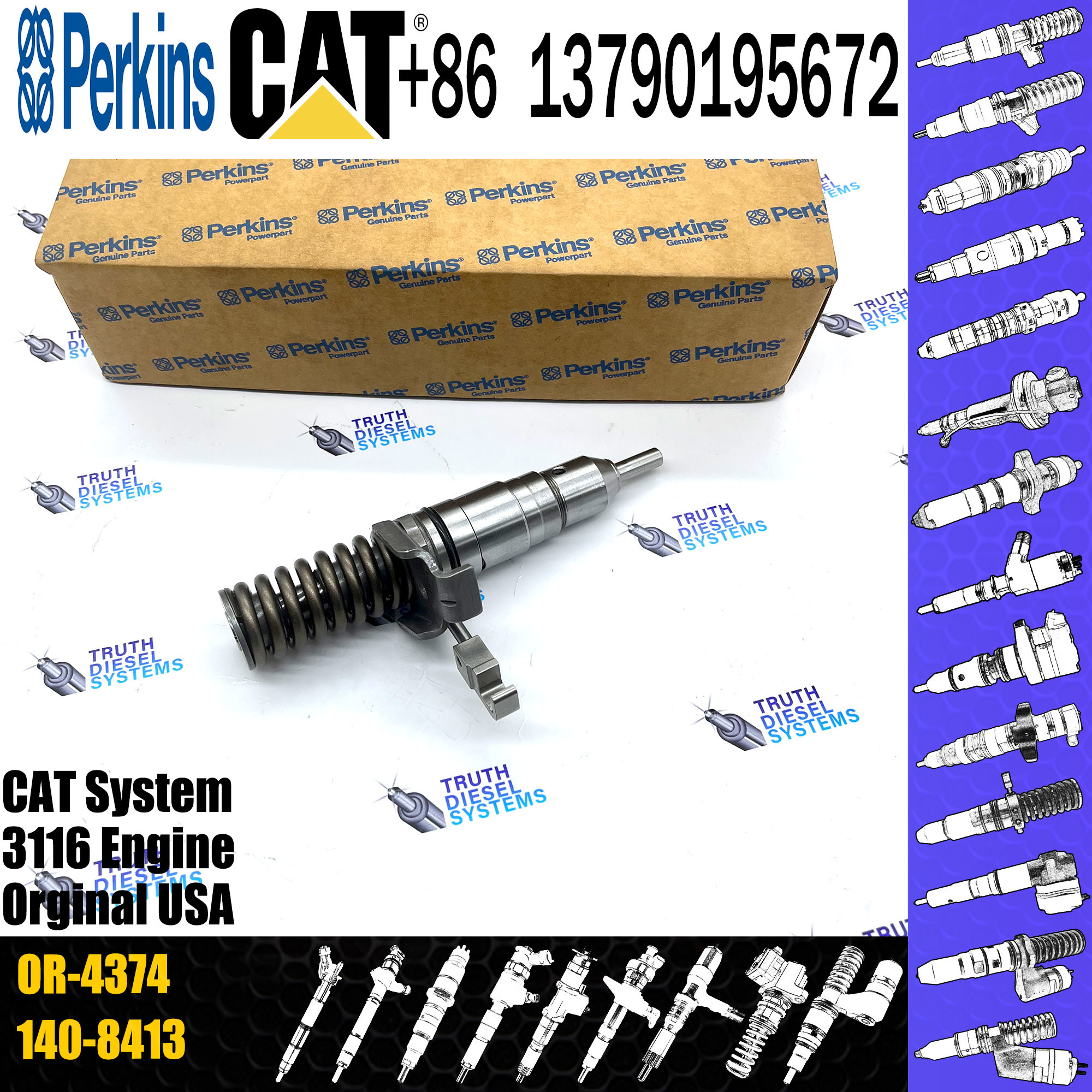 Excavator Injector 1018673 101-8673 0R3382 0R-3382 for 3116 Diesel Engine Parts Nozzle Assembly
