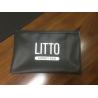 Buy cheap Black PVC Pu Leather Zipper Bank Bags Recyclable For Coins Money from wholesalers