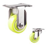 50mm Waterproof Silent Wheel 50kg Capacity Stainless Steel Threaded Stem PU
