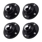 4 Pack Self Adhesive Stainless Steel Rollers Low Profile Swivel Furniture Caster