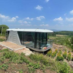 Buy cheap 8.5m Galvanized Steel Capsule House Customized Prefab Mobile Room from wholesalers