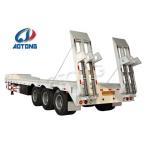 Max Payload 80000KG Tractor 3 Axles 60t Excavator Equipment Lowbed Truck Trailer