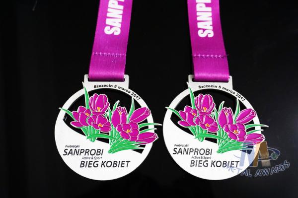 Buy cheap Flower Logo Double Side Sports Metal Award Marathon Medals For Schools Environmental Friendly from wholesalers