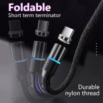2A 3 In 1 480 Mbps Micro USB 360 Degree Rotating Magnetic USB Cable