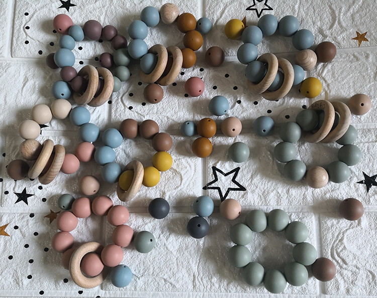 Round 19mm Silicone Beads Baby Silicone Teething Jewelry for Pendant