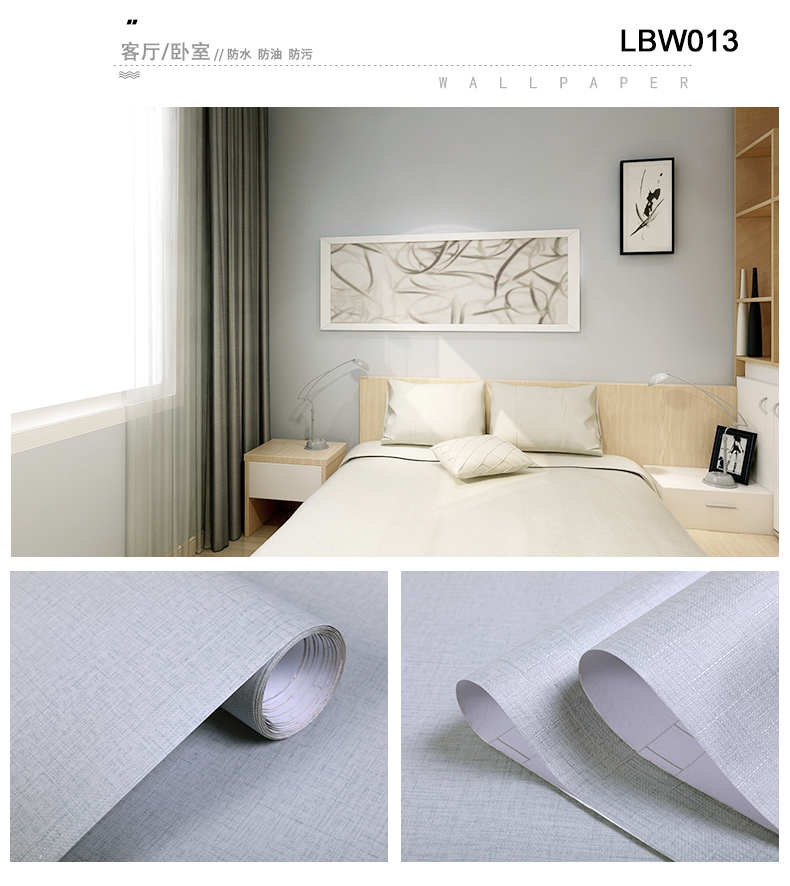Anti-Static Function Solid Color Vinyl Wallpaper for Easy DIY Installation and Home Decoration