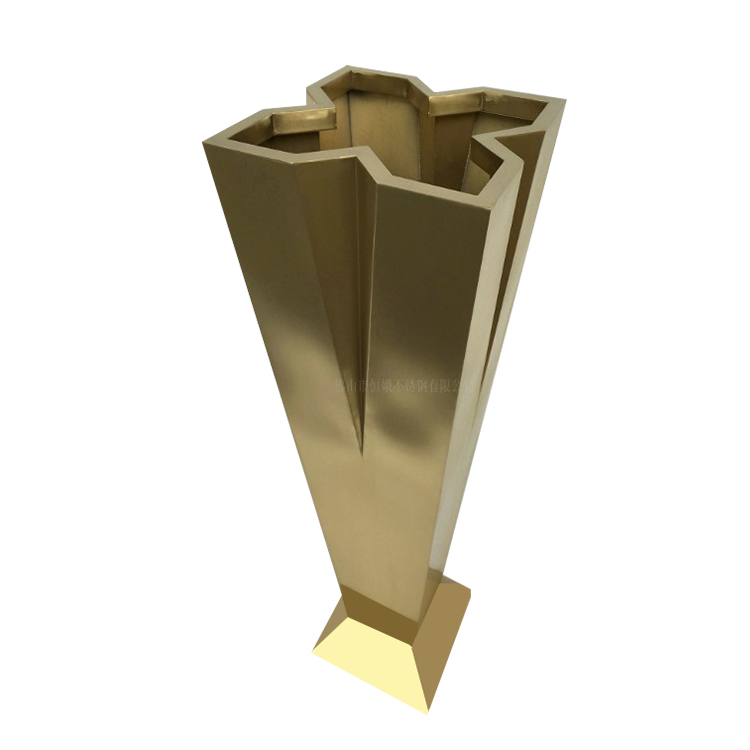 Big size stainless steel flower pots outdoor large flower planter