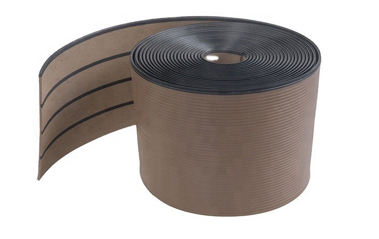 19cm Width Synthetic Waterproof Anti-slip PVC Marine Boat Flooring Rubber Decking Sheet 5mm Thickness