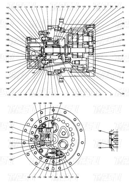 Buy cheap Bolt-on 2441U829F1 SK120-3 Excavator Travel Drive Catalog Motor Compatible With Different Excavator Brands And Models from wholesalers